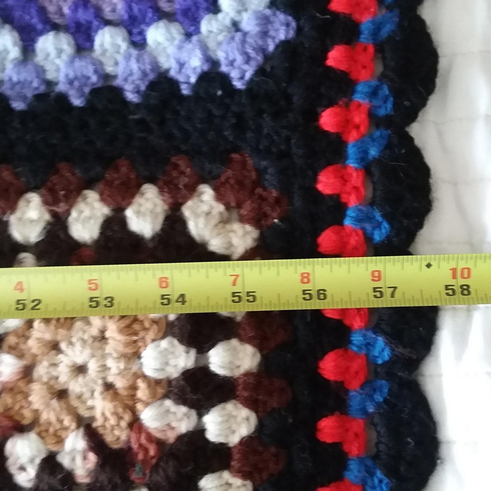 Vintage Handmade Granny Square Crochet Blanket Afghan 85x58‎ Throw Roseanne - Picture 5 of 7